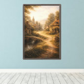 Gouden Dorpspad Canvas Afdruk (Insitu (Houten vloer))