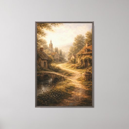 Gouden Dorpspad Canvas Afdruk (Voorkant)