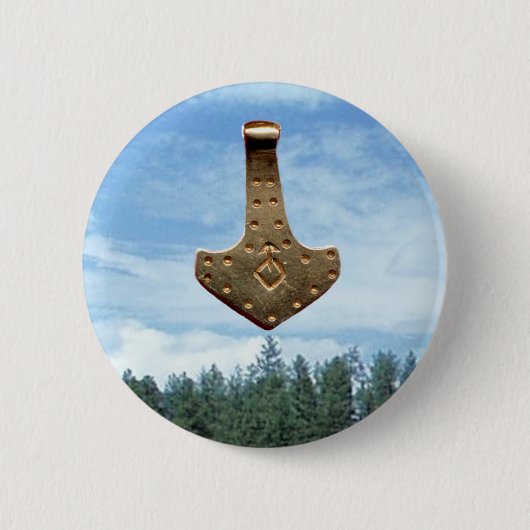 Gouden Dor's Hammer-boomknop Ronde Button 5,7 Cm (Voorkant)