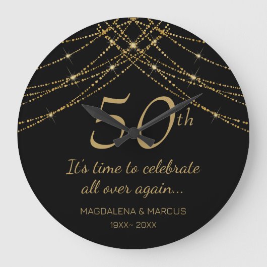 Gouden Draad Bruiloft Jubileum Grote Klok (Voorkant)