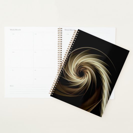 Gouden Draaikolk over Zwart Planner (Display)