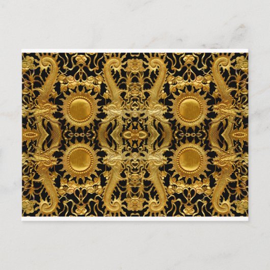 gouden draak briefkaart (Voorkant)