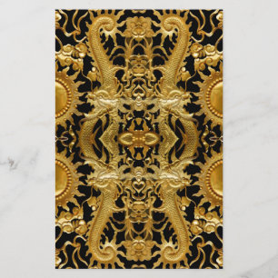 gouden draak briefpapier