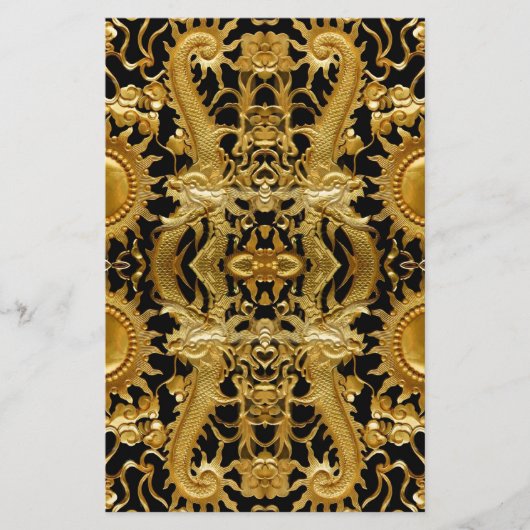 gouden draak briefpapier (Voorkant)