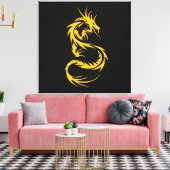 Gouden Draak Canvas Afdruk (Insitu (Woonkamer))