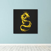 Gouden Draak Canvas Afdruk (Insitu (Houten vloer))