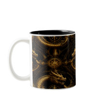 Gouden Draak Donkere Fantasie Patroon