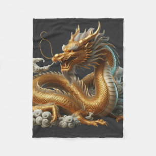 gouden draak fleece deken
