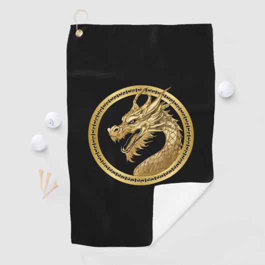 Gouden draak golfhanddoek (Insitu)