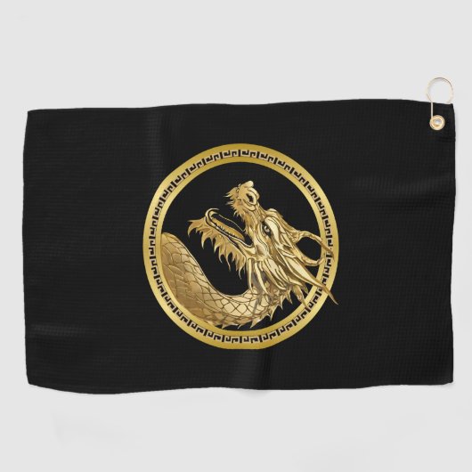 Gouden draak golfhanddoek (Horizontaal)