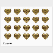 gouden draak hart sticker (Vel)