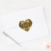 gouden draak hart sticker (Envelop)