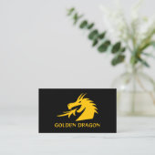 Gouden draak hoofd visitekaartje sjabloon (Staand voorkant)