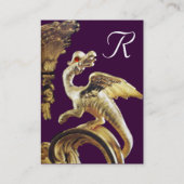 GOUDEN DRAAK IN PAARSE Monogram Visitekaartje (Achterkant)