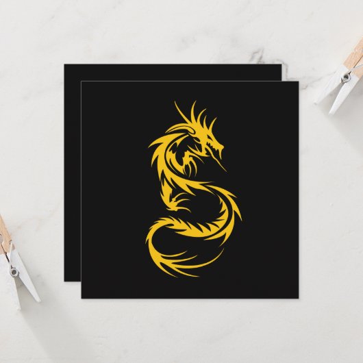 Gouden Draak Kaart (Voorkant / Achterkant in situ)