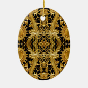 gouden draak keramisch ornament