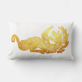 Gouden draak Lumbar Kussen 33 x 53 cm