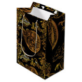 Gouden Draak Medium Cadeauzakje (Voorkant Gekanteld)