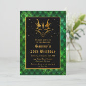 Gouden Draak met Groene Schalen Verjaardagsfeest Kaart (Staand voorkant)