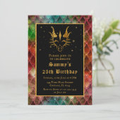 Gouden Draak met Rainbow Scales Verjaardagsfeest Kaart (Staand voorkant)