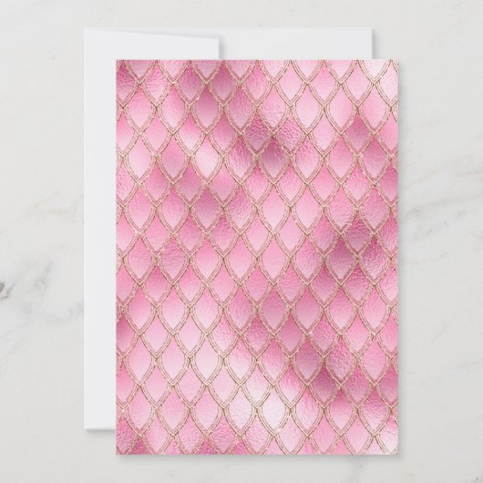 Gouden Draak met Roze Schalen Verjaardagsfeest Kaart (Achterkant)