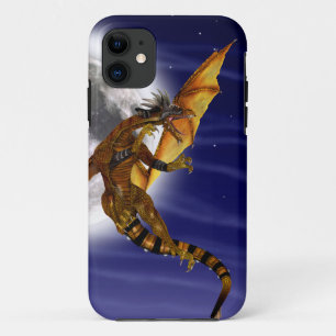 Gouden Draak Mythisch Fantasie Wezen Paarse Lucht iPhone 11 Hoesje