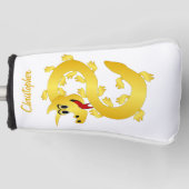 Gouden Draak Ontwerp Golfheadcover (Voorkant)