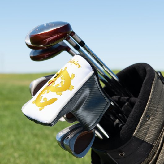 Gouden Draak Ontwerp Golfheadcover (Insitu)