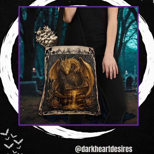 Gouden Draak Oude Boekbewaker Tote Bag