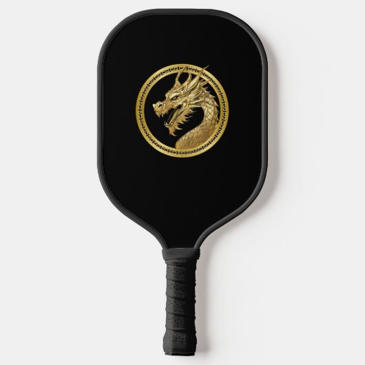 Gouden draak pickleball paddle (Achterkant)