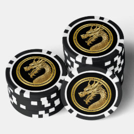 Gouden draak poker chips