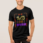 Gouden Draak Rijzend  Tri-Blend Shirt (Voorkant)