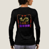 Gouden Draak Rijzend Tri-Blend Shirt (Achterkant)