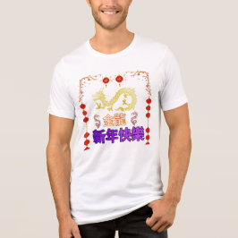 Gouden Draak Rijzend Tri-Blend Shirt