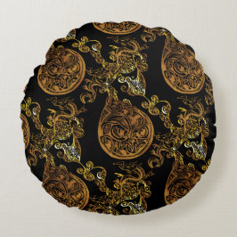 Gouden Draak Rond Kussen