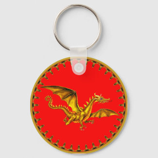 gouden draak rood sleutelhanger