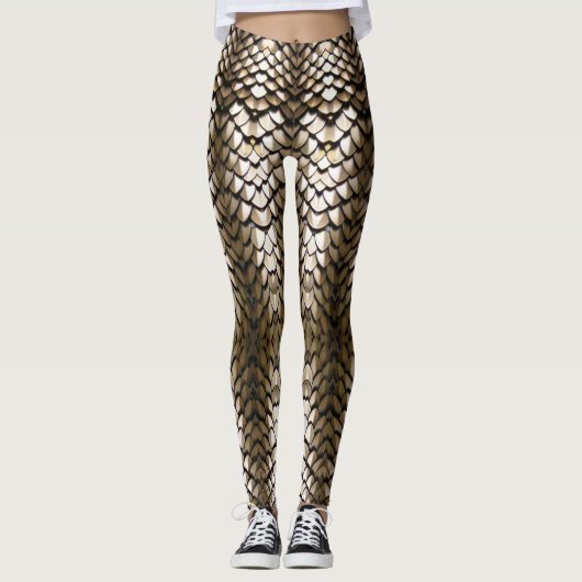Gouden draak schalen leggings (Voorkant)