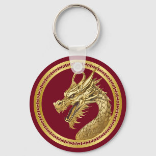 Gouden draak sleutelhanger