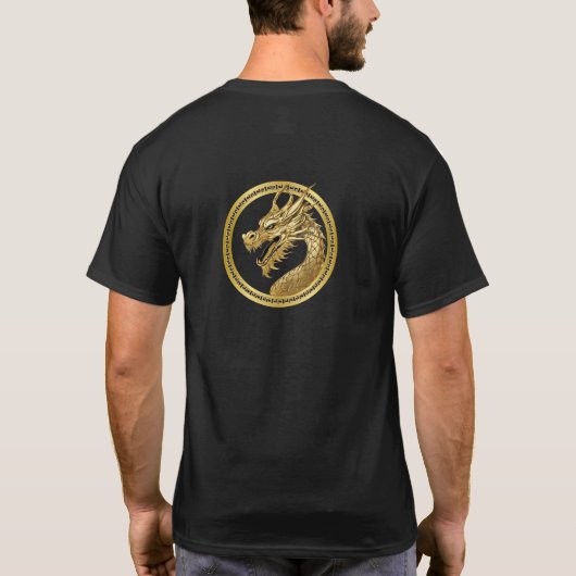 Gouden draak t-shirt (Achterkant)