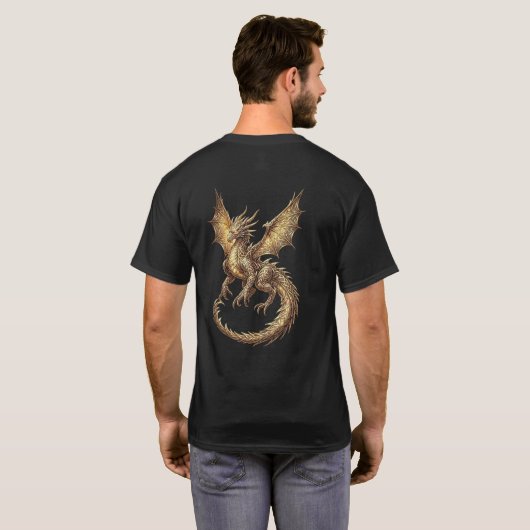 Gouden Draak T-shirt (Achterkant volledig)