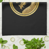 Gouden draak theedoek (Gevouwen)