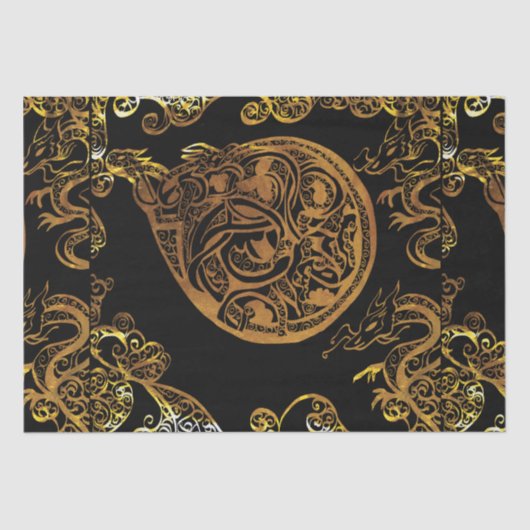 Gouden Draak Tissuepapier (Voorkant)