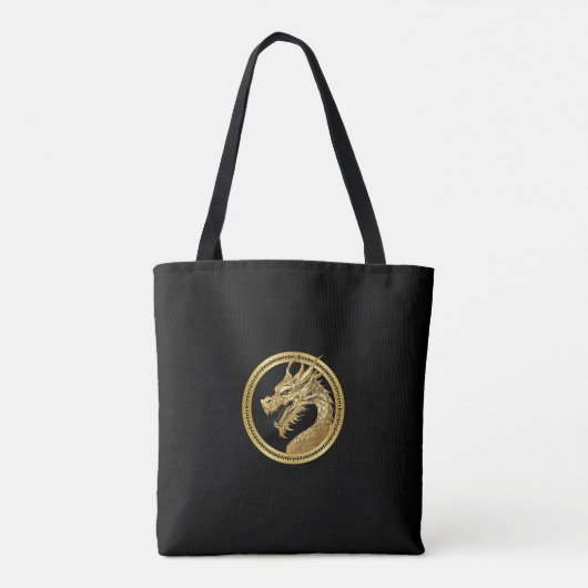 Gouden draak tote bag (Achterkant)
