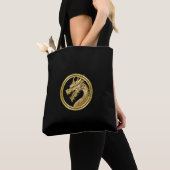 Gouden draak tote bag (Dichtbij)