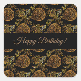 Gouden Draak Vierkante Sticker