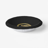 Gouden draak-zwart en goud papieren kommen (Gebogen)