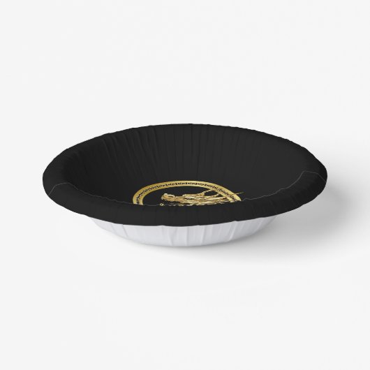 Gouden draak-zwart en goud papieren kommen (Gebogen)