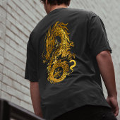 Gouden Dragon 龍 Zodiac Gift Chinees Japans 漢字 T-shirt