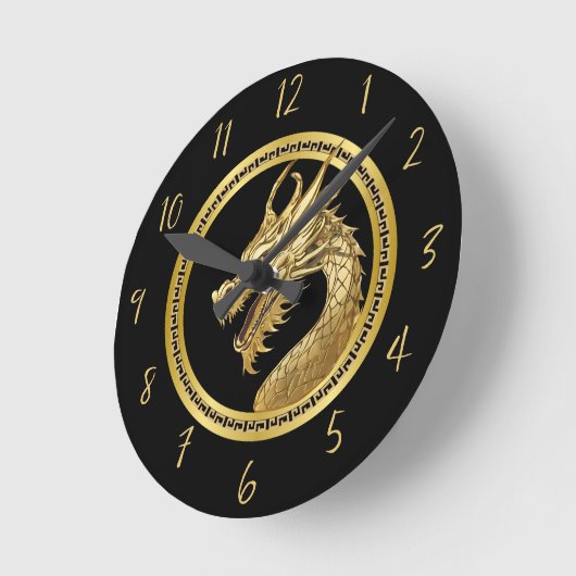 Gouden Dragon-Black Ronde Klok (Hoek)