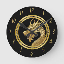 Gouden Dragon-Black Ronde Klok